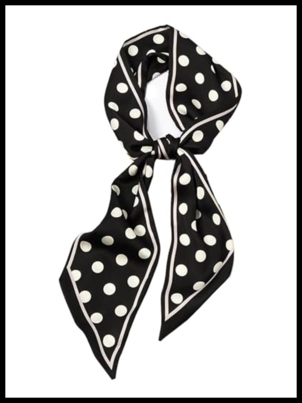 Satin Neck Scarf Oblique Angle Print 59x5.9 Lightweight Fashion Scarf